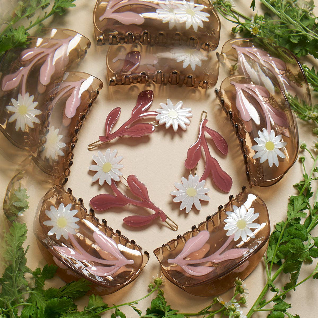 WINONA IRENE - Marguerite Daisy Flower Barrette Hair Clip Set
