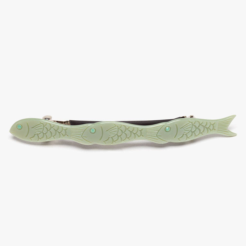 WINONA IRENE - Jade Fish Green Acetate Women's French Barrette Hair Clip