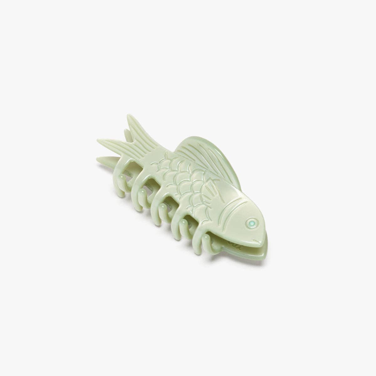 WINONA IRENE - Jade Green Fish Mini Acetate Hair Claw Clip Opal Rhinestones
