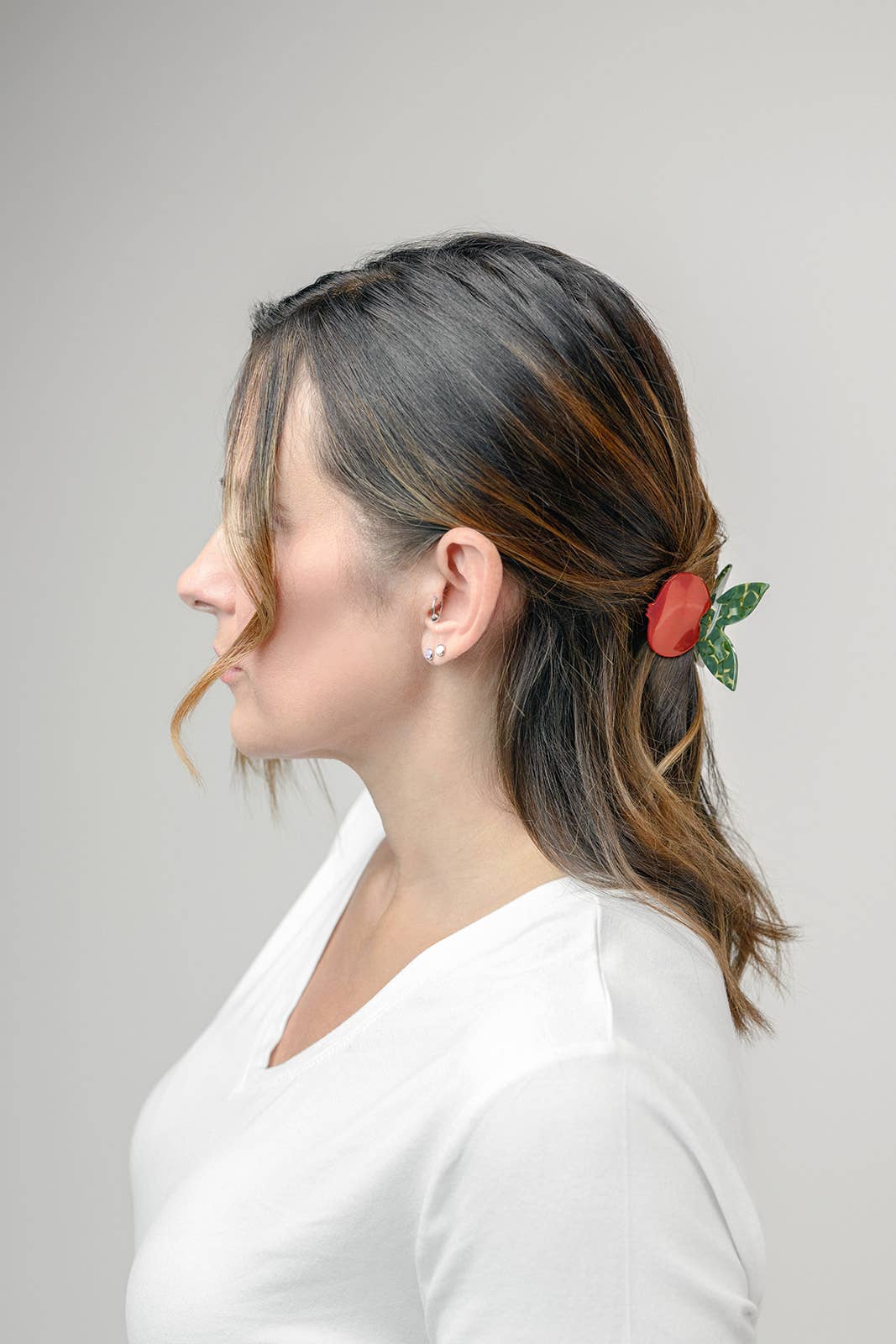 WINONA IRENE - Red Pomegranate Fruit Hair Claw with Butterfly Clip Handle