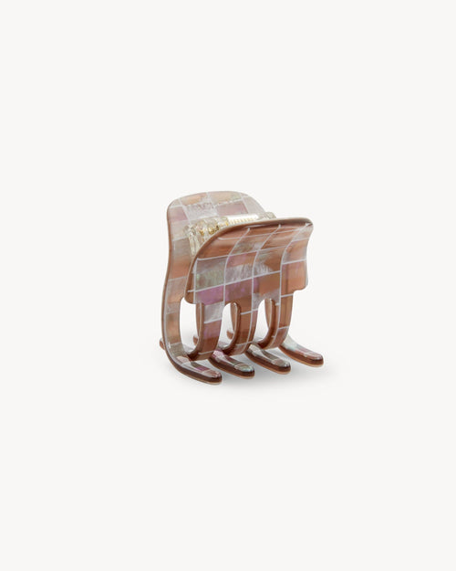 MACHETE - Mini Claw in Brown Shell Checker